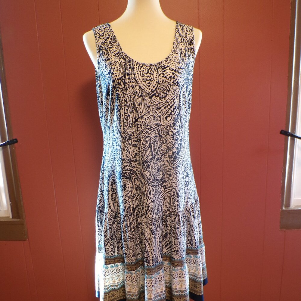 MSK Women’s Sleeveless Dress Paisley Stretch Multi Color Cocktail Dress Sz-Large